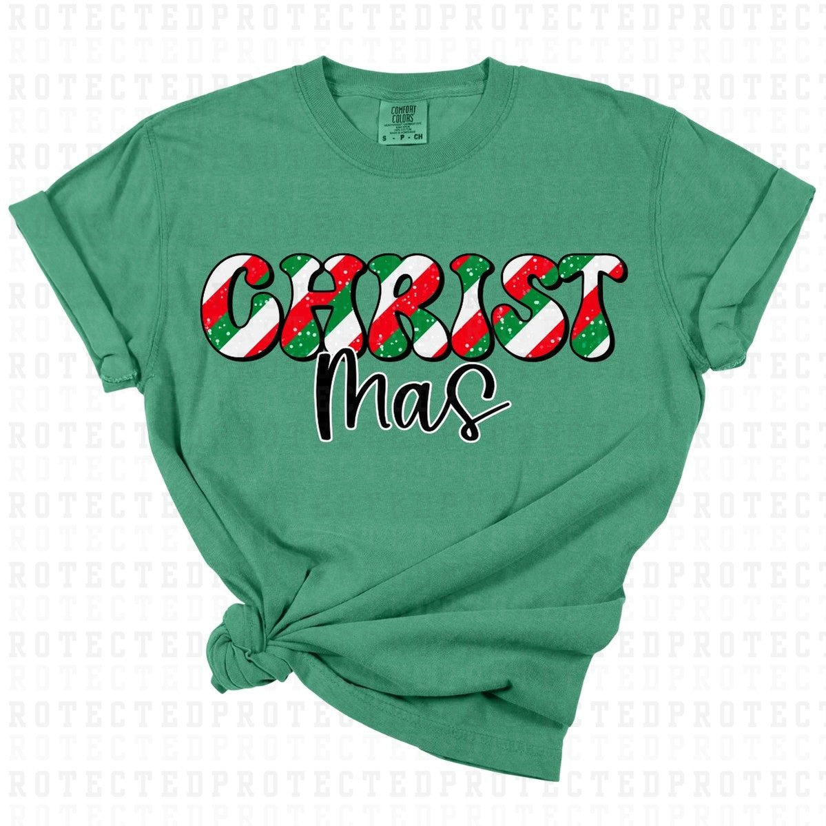 CHRISTMAS *GREEN & RED SWIRL* - DTF TRANSFER