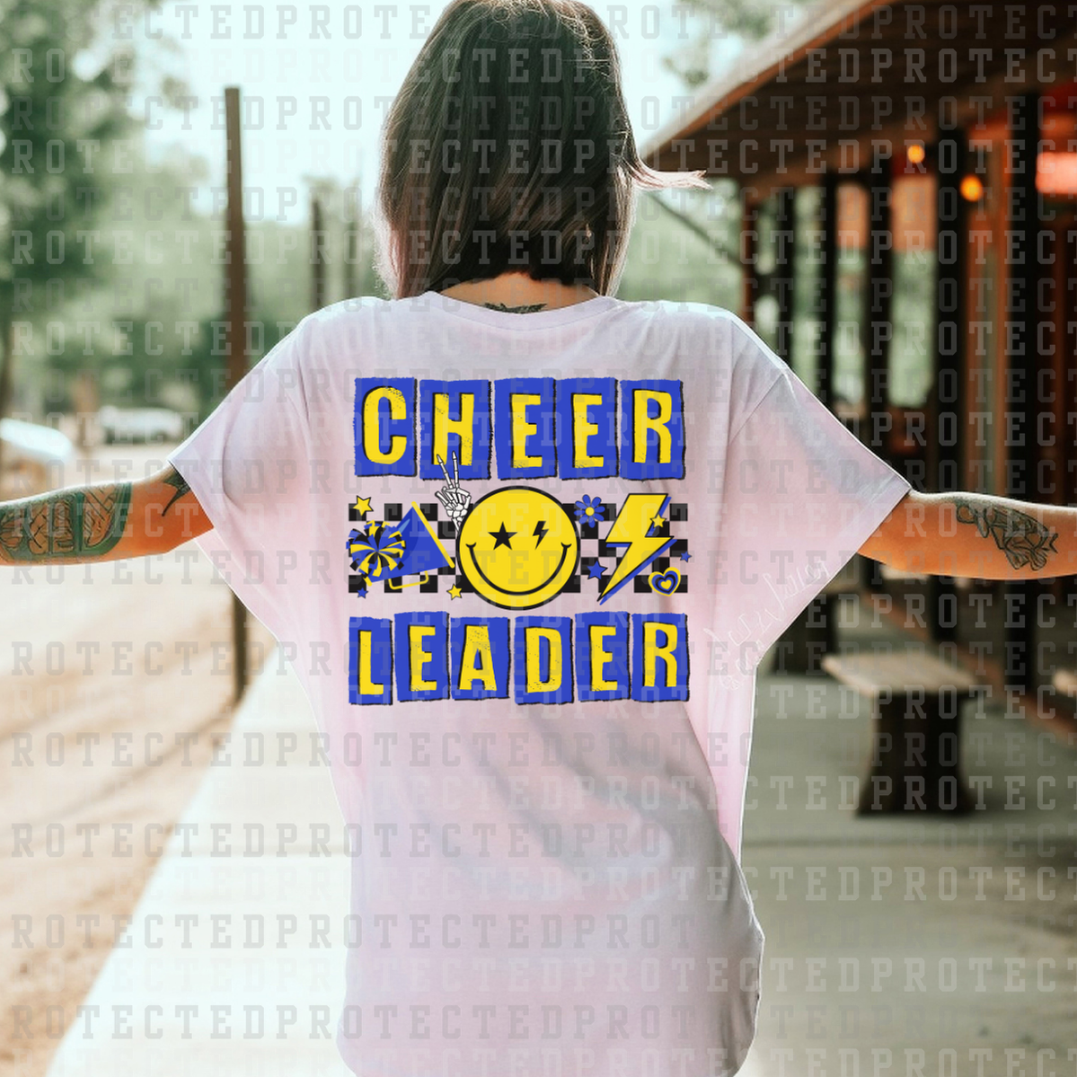 CHEERLEADER *RETRO BLUE* - DTF TRANSFER