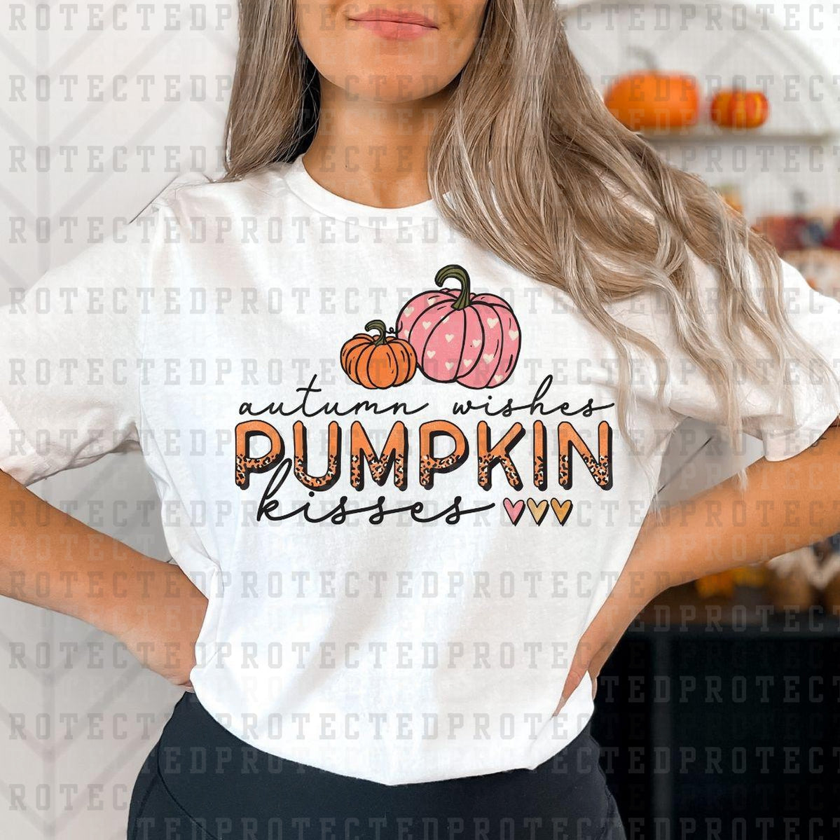 AUTUMN WISHES PUMPKIN KISSES - DTF TRANSFER