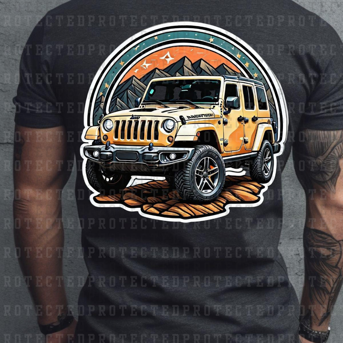 YELLOW JEEP - DTF TRANSFER