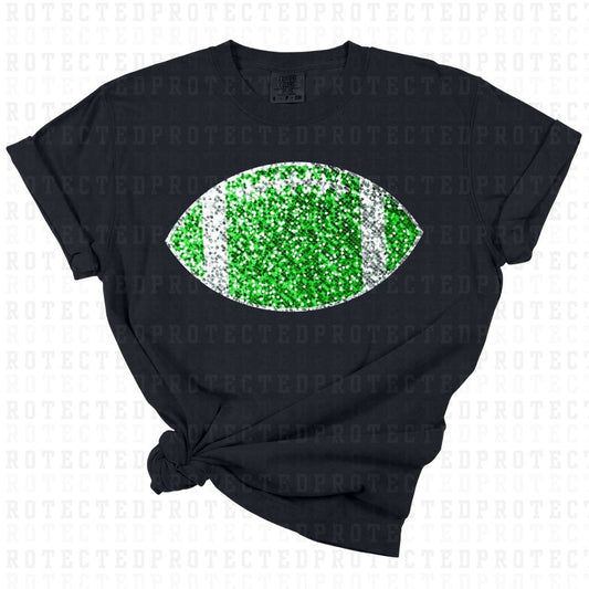 GREEN FOOTBALL *FAUX SEQUIN* - DTF TRANSFER