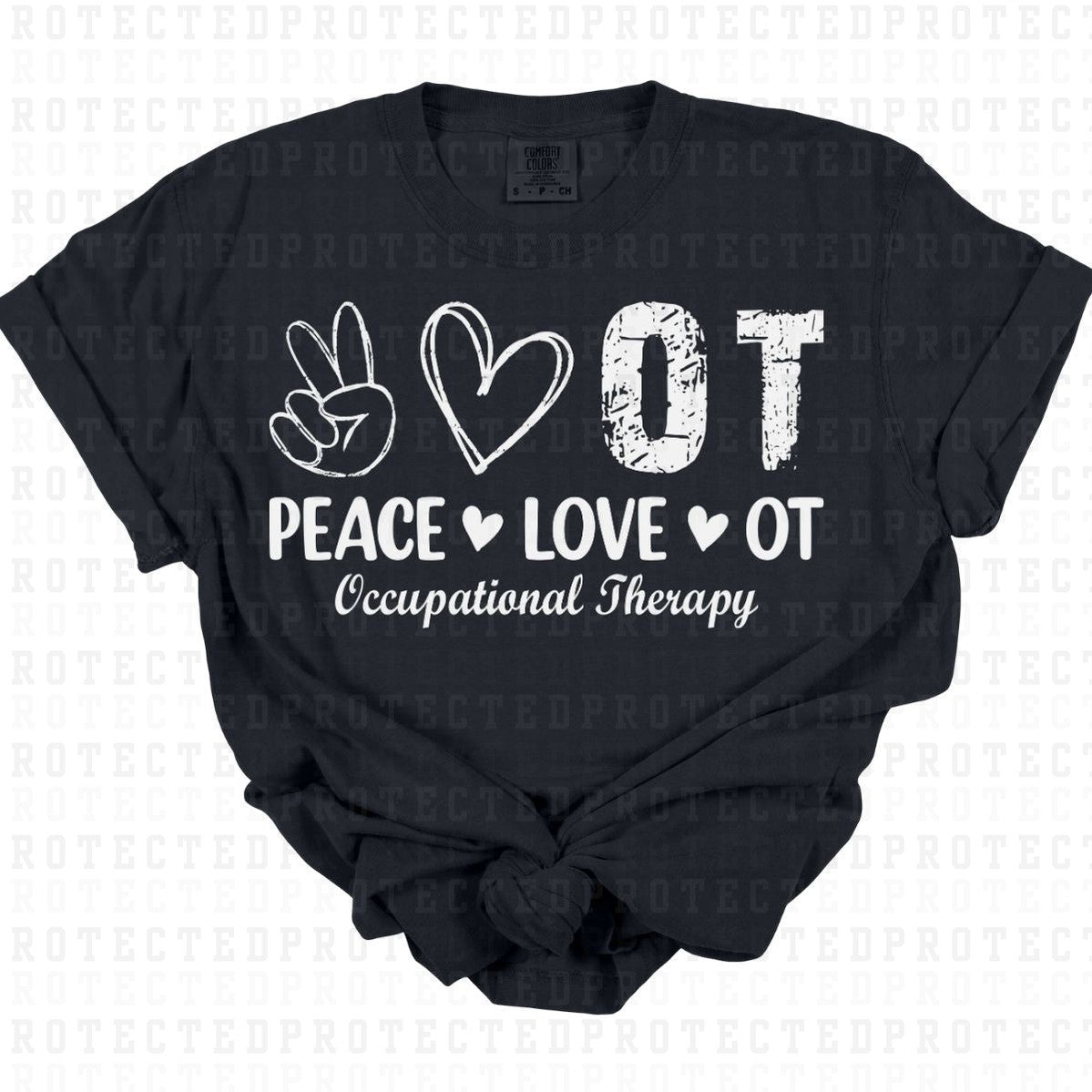 PEACE LOVE OT *SINGLE COLOR* - DTF TRANSFER