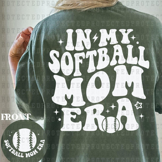 SOFTBALL MOM ERA (SINGLE COLOR/POCKET/BACK) - DTF TRANSFER