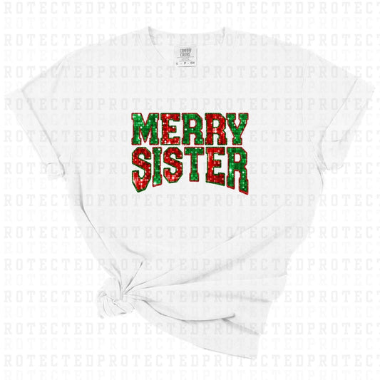 MERRY SISTER *FAUX SEQUIN* - DTF TRANSFER