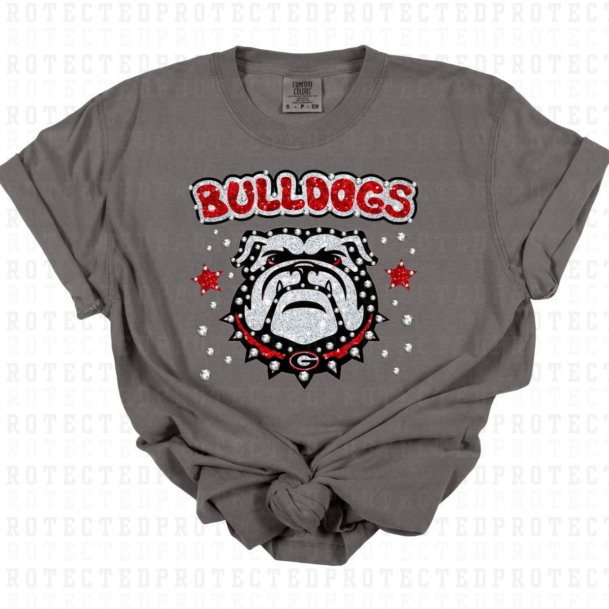 BULLDOGS *FAUX RHINESTONES/FAUX SEQUIN* - DTF TRANSFER