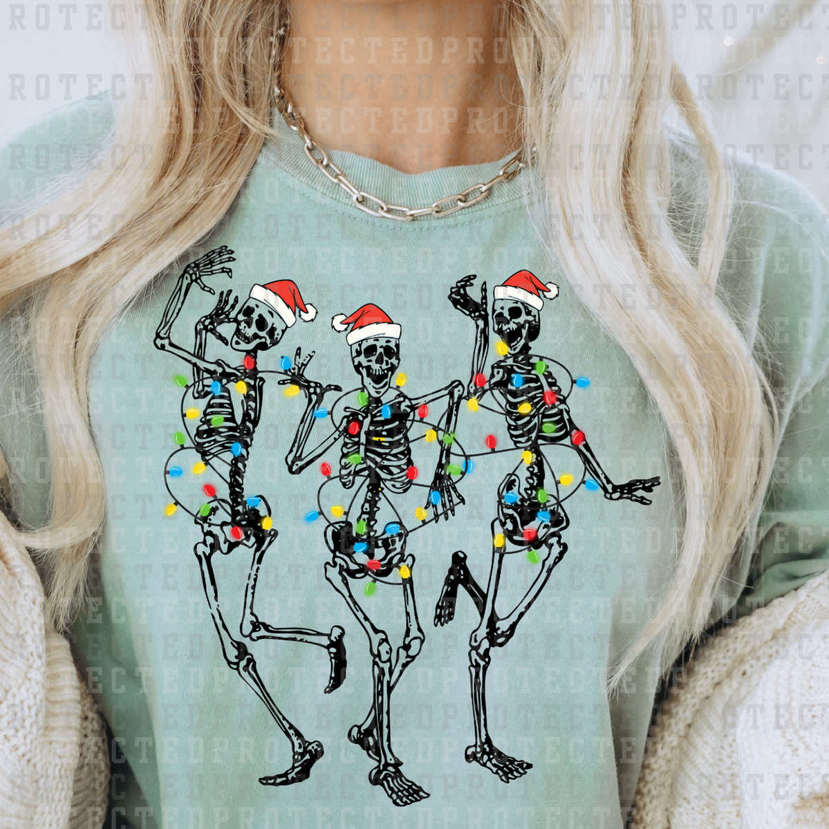 DANCING CHRISTMAS SKELETONS - DTF TRANSFER