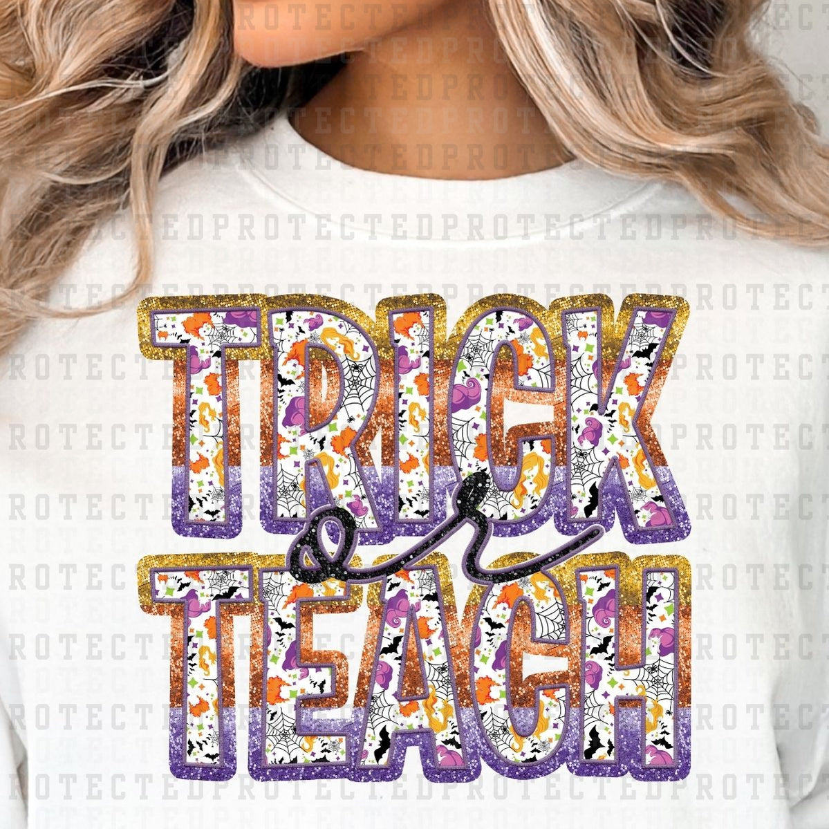 TRICK OR TEACH *FAUX SEQUIN* - DTF TRANSFER