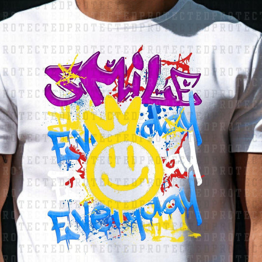 GRAFFITI SMILEY *PURPLE & YELLOW* - DTF TRANSFER