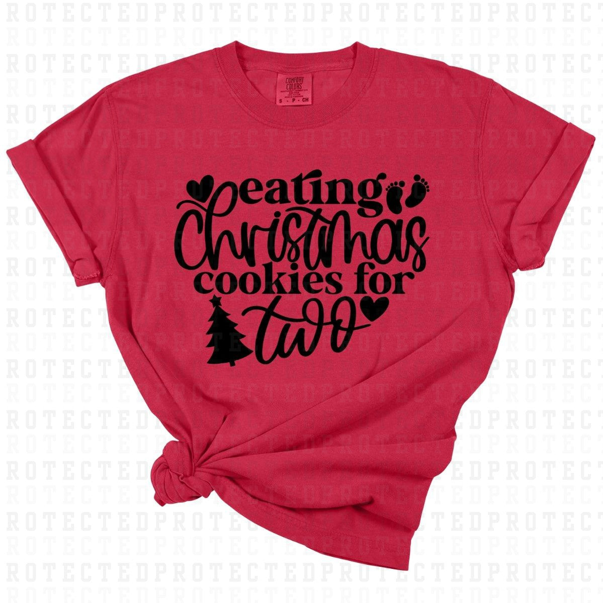 EATING CHRISTMAS COOKIES FOR TWO *SINGLE COLOR* - DTF TRANSFER