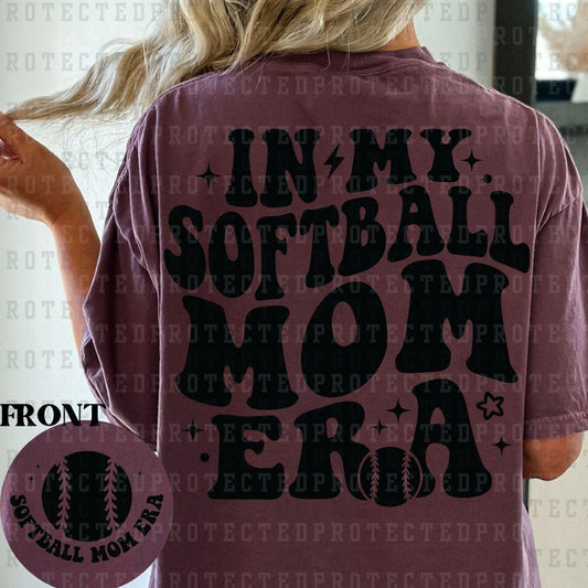 SOFTBALL MOM ERA (SINGLE COLOR/POCKET/BACK) - DTF TRANSFER