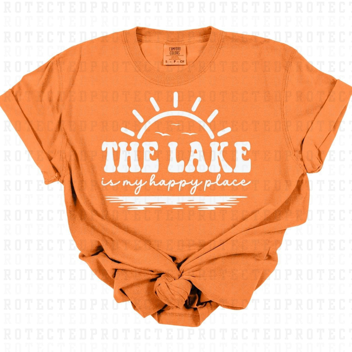 THE LAKE IS MY HAPPY PLACE *SINGLE COLOR* - DTF TRANSFER