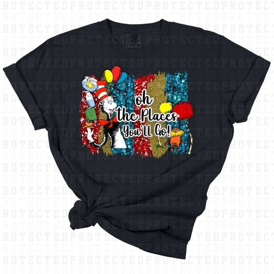 OH THE PLACES YOU'LL GO *FAUX SEQUIN - DR SEUSS* - DTF TRANSFER