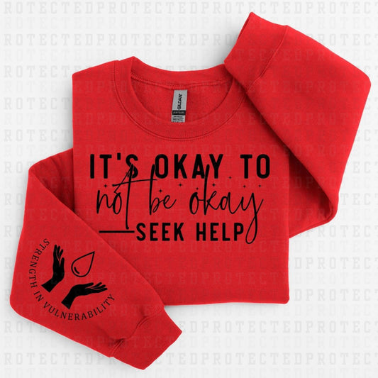 ITS OKAY *SINGLE COLOR - SLEEVE DESIGN COMES IN 4"* (FULL FRONT/1 SLEEVE) - DTF TRANSFER