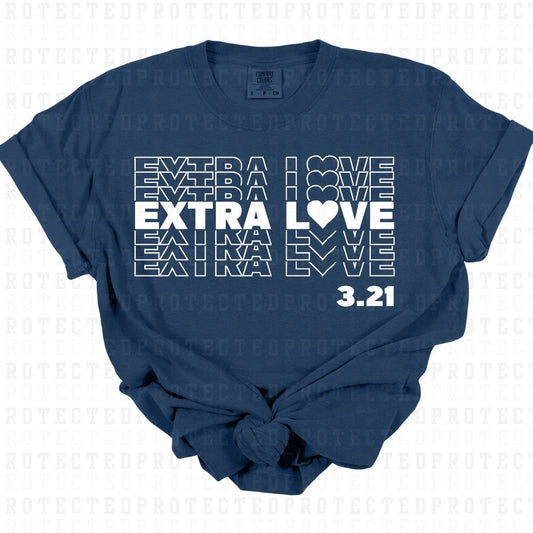 STACKED EXTRA LOVE 3.21 *WHITE - SINGLE COLOR* - DTF TRANSFER