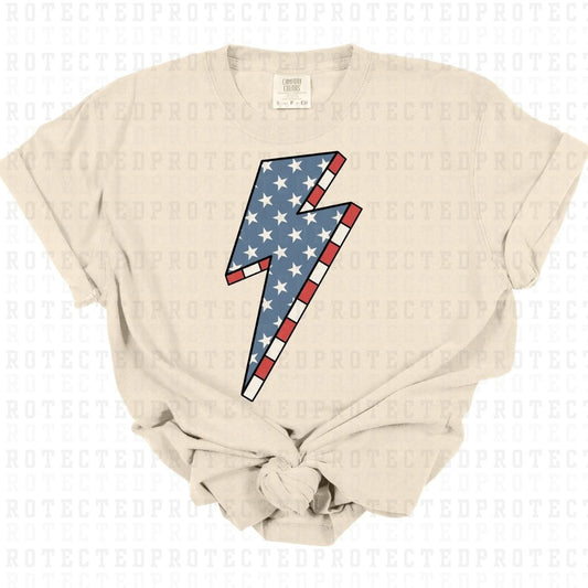 PATRIOTIC LIGHTNING BOLT - DTF TRANSFER