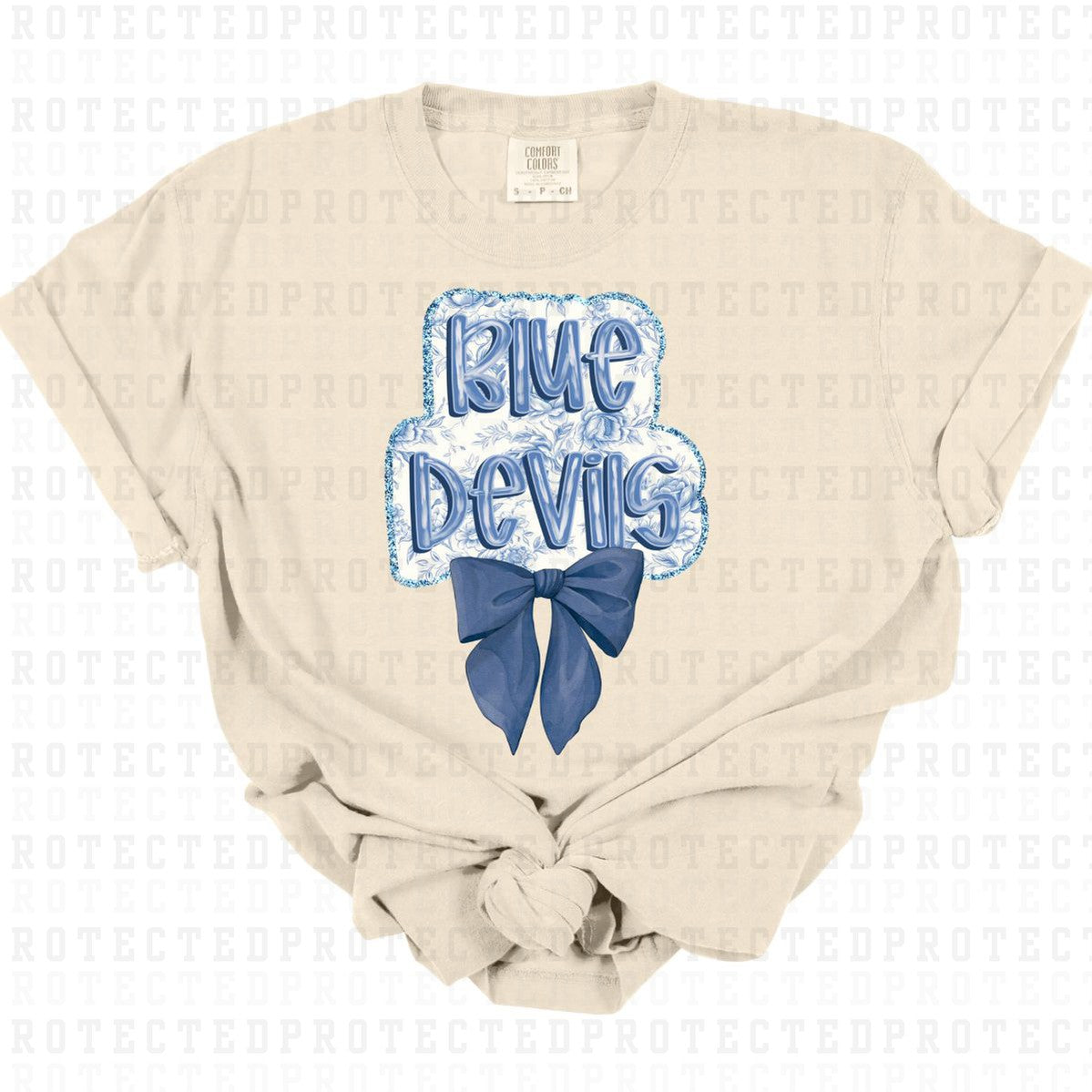 COQUETTE BLUE DEVILS *FAUX SEQUIN* - DTF TRANSFER