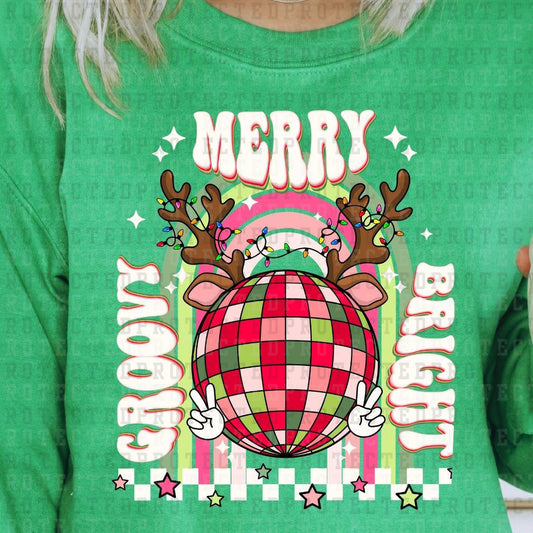 MERRY GROOVY BRIGHT - DTF TRANSFER