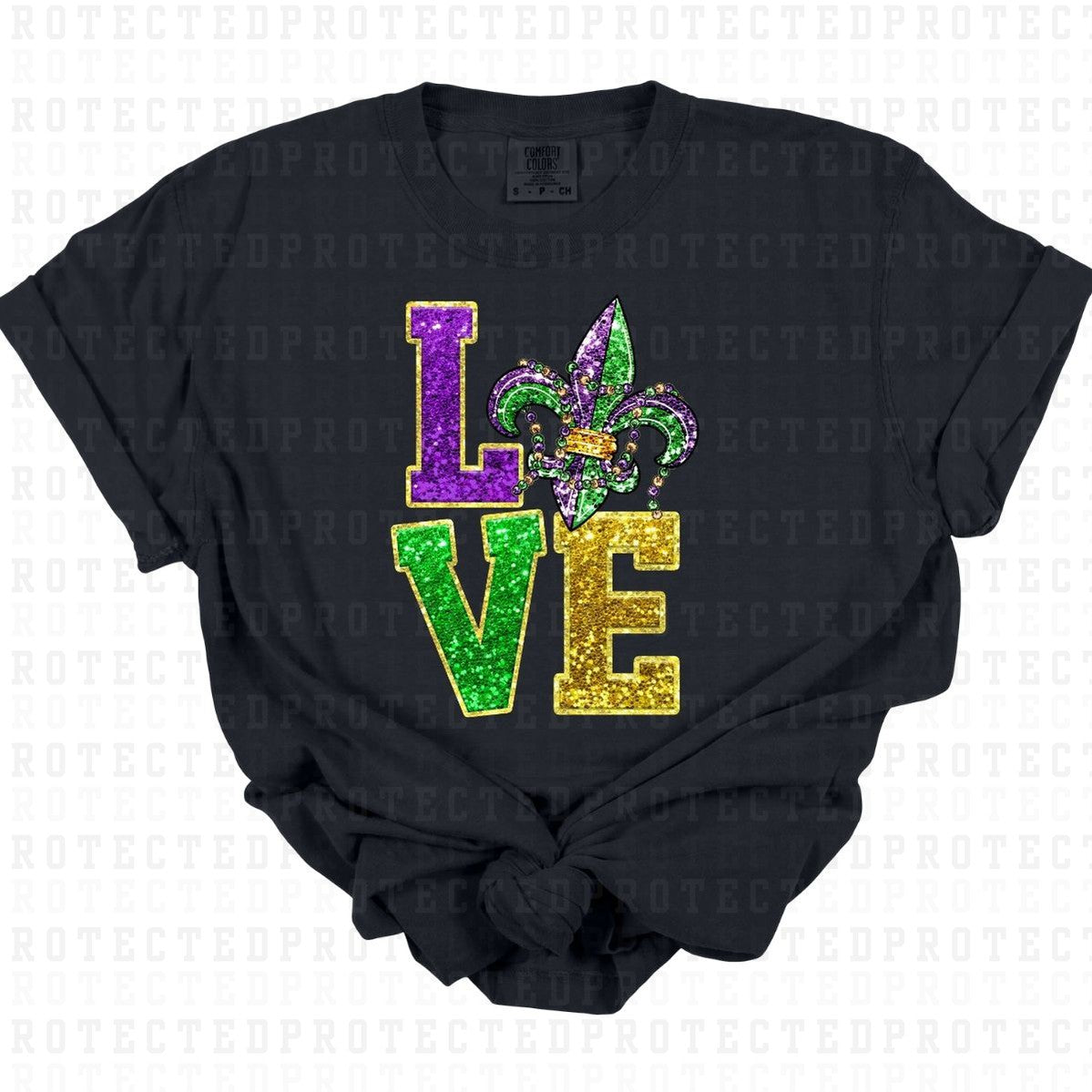 MARDI GRAS LOVE *FAUX SEQUIN* - DTF TRANSFER