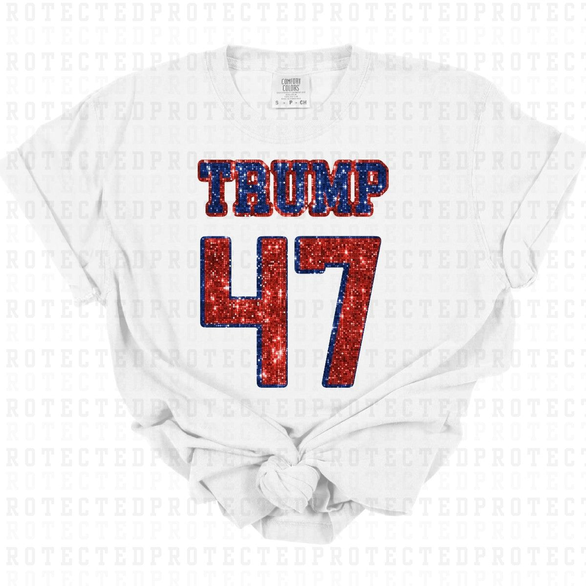 TRUMP 47 *FAUX SEQUIN/DONALD TRUMP* - DTF TRANSFER