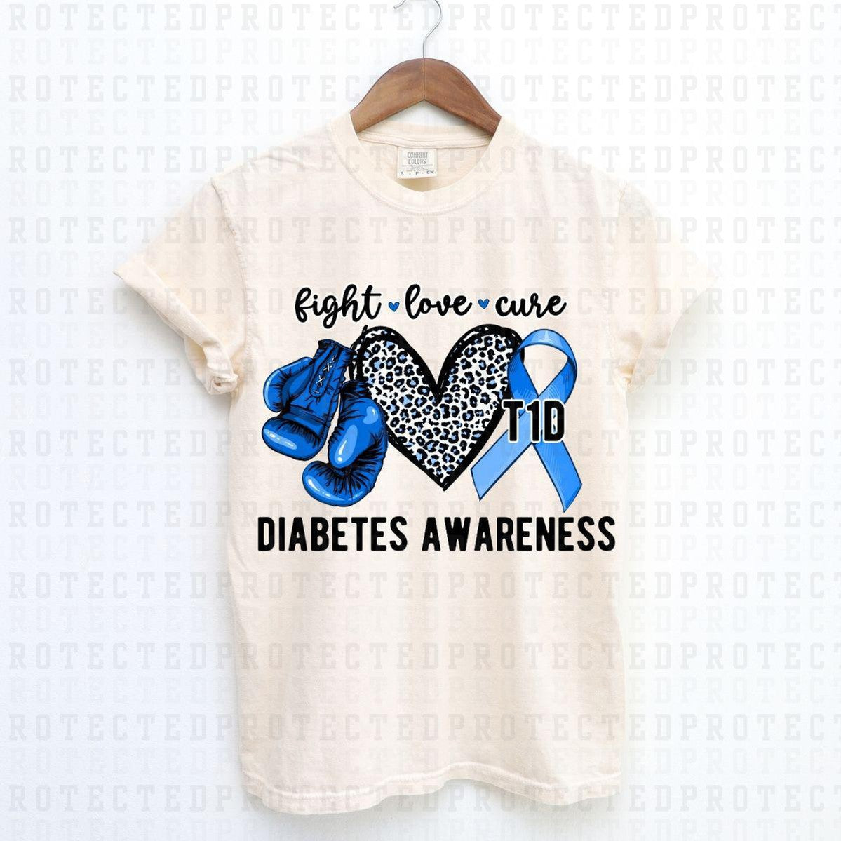 FIGHT LOVE CURE *TYPE 1 DIABETES* - DTF TRANSFER