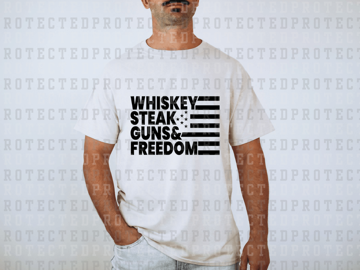 WHISKEY STEAK GUNS & FREEDOM - DTF TRANSFER - KAI RAE TRANSFERS