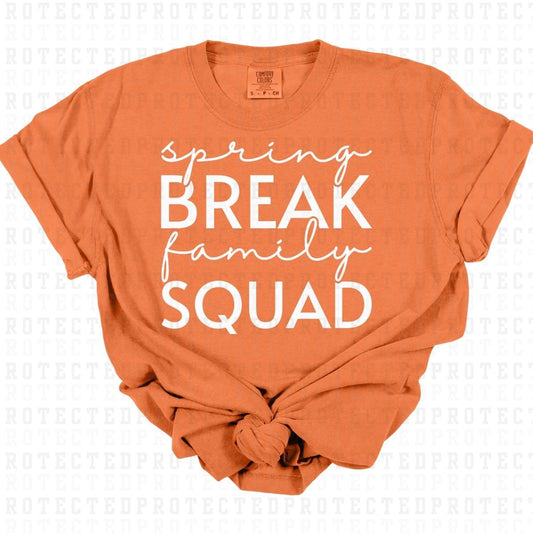 SPRING BREAK FAMILY SQUAD *WHITE TEXT - SINGLE COLOR* - DTF TRANSFER