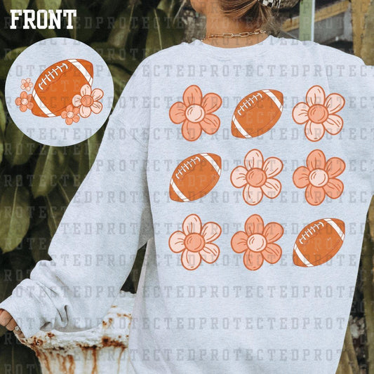 BOHO FLOWERS & FOOTBALLS (POCKET/BACK) - DTF TRANSFER