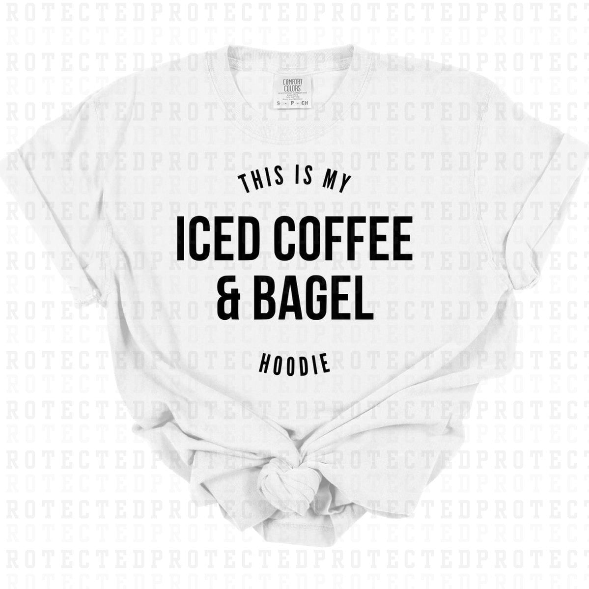 ICED COFFEE AND BAGEL *SINGLE COLOR* - DTF TRANSFER