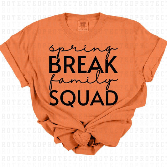 SPRING BREAK FAMILY SQUAD *BLACK TEXT - SINGLE COLOR* - DTF TRANSFER