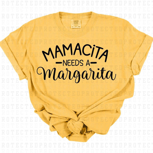 MAMACITA NEEDS A MARGARITA *BLACK - SINGLE COLOR* - DTF TRANSFER