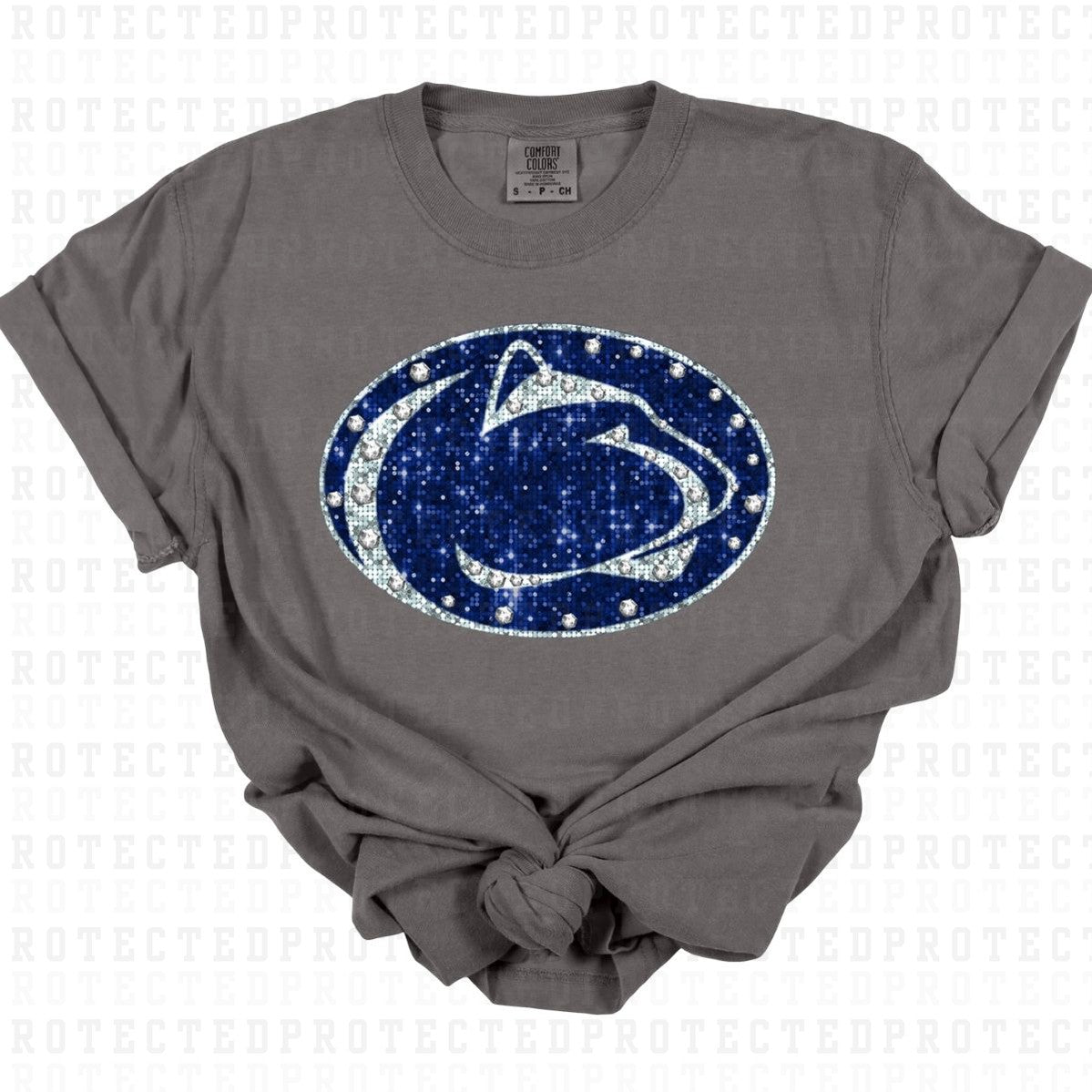 PENN STATE *FAUX RHINESTONES/FAUX SEQUIN* - DTF TRANSFER