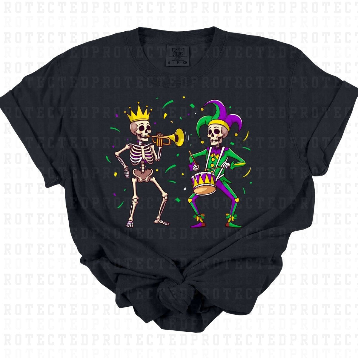 DANCING MARDI GRAS SKELETONS - DTF TRANSFER