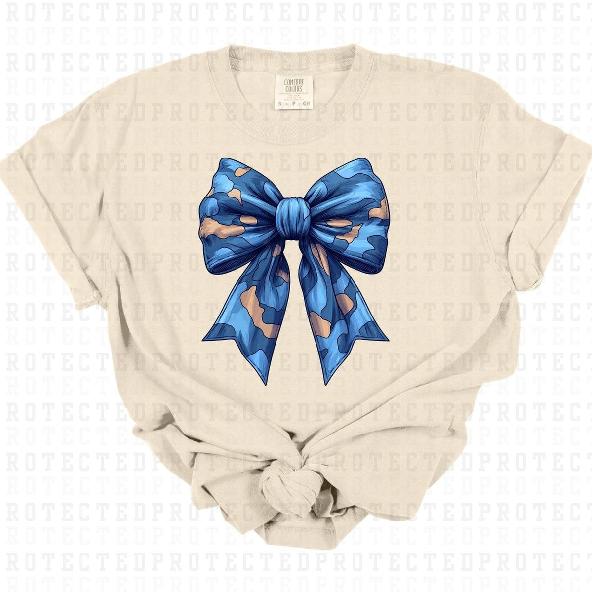 COQUETTE BLUE CAMO BOW - DTF TRANSFER