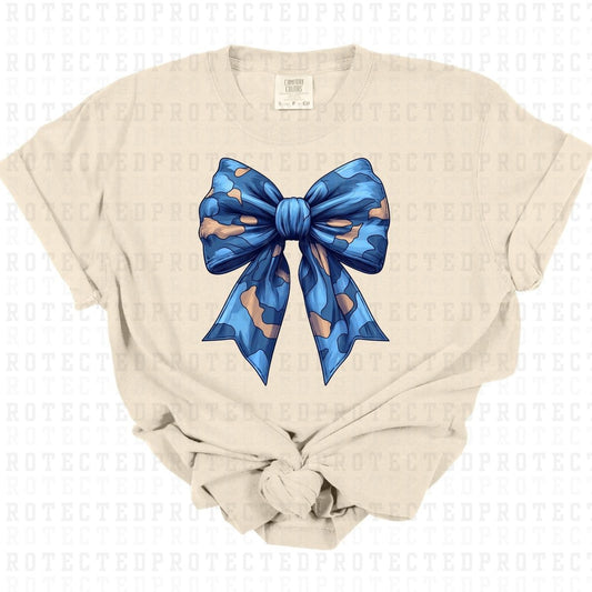 COQUETTE BLUE CAMO BOW - DTF TRANSFER