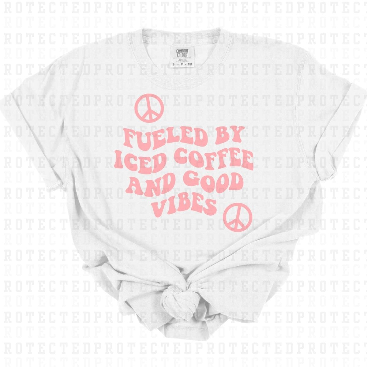 ICED COFFEE & GOOD VIBES *SINGLE COLOR* - DTF TRANSFER