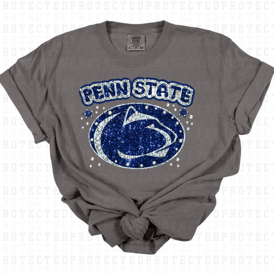 PENN STATE *FAUX RHINESTONES/FAUX SEQUIN* - DTF TRANSFER