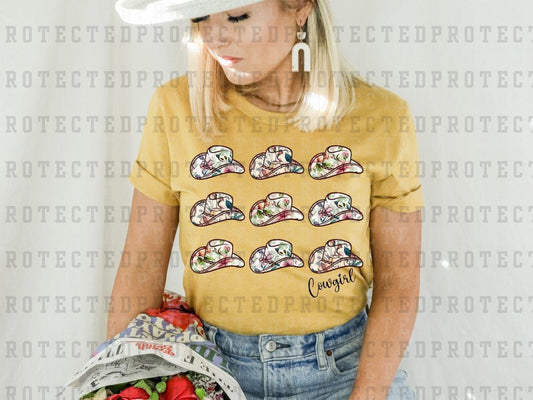 COWGIRL FLORAL COWBOY HATS - DTF TRANSFER