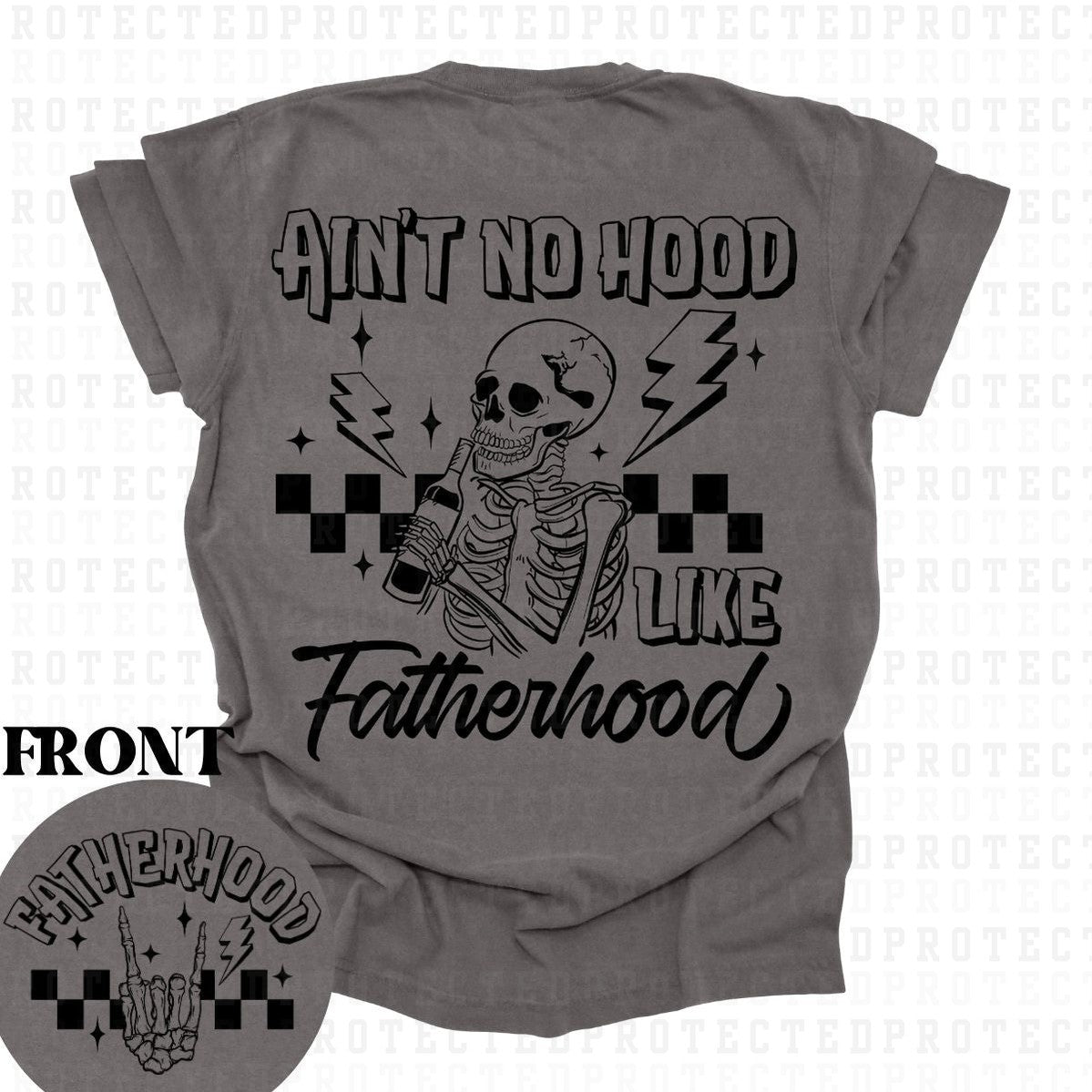 FATHERHOOD (SINGLE COLOR/POCKET+BACK) - DTF TRANSFER