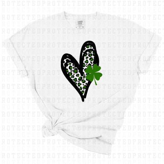 ANIMAL PRINT HEART W/ SHAMROCK - DTF TRANSFER