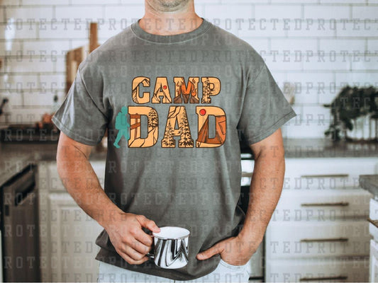 CAMP DAD - TEAL/ORANGE/TAN - DTF TRANSFER