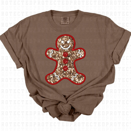 GINGERBREAD MAN *FAUX SEQUIN* - DTF TRANSFER