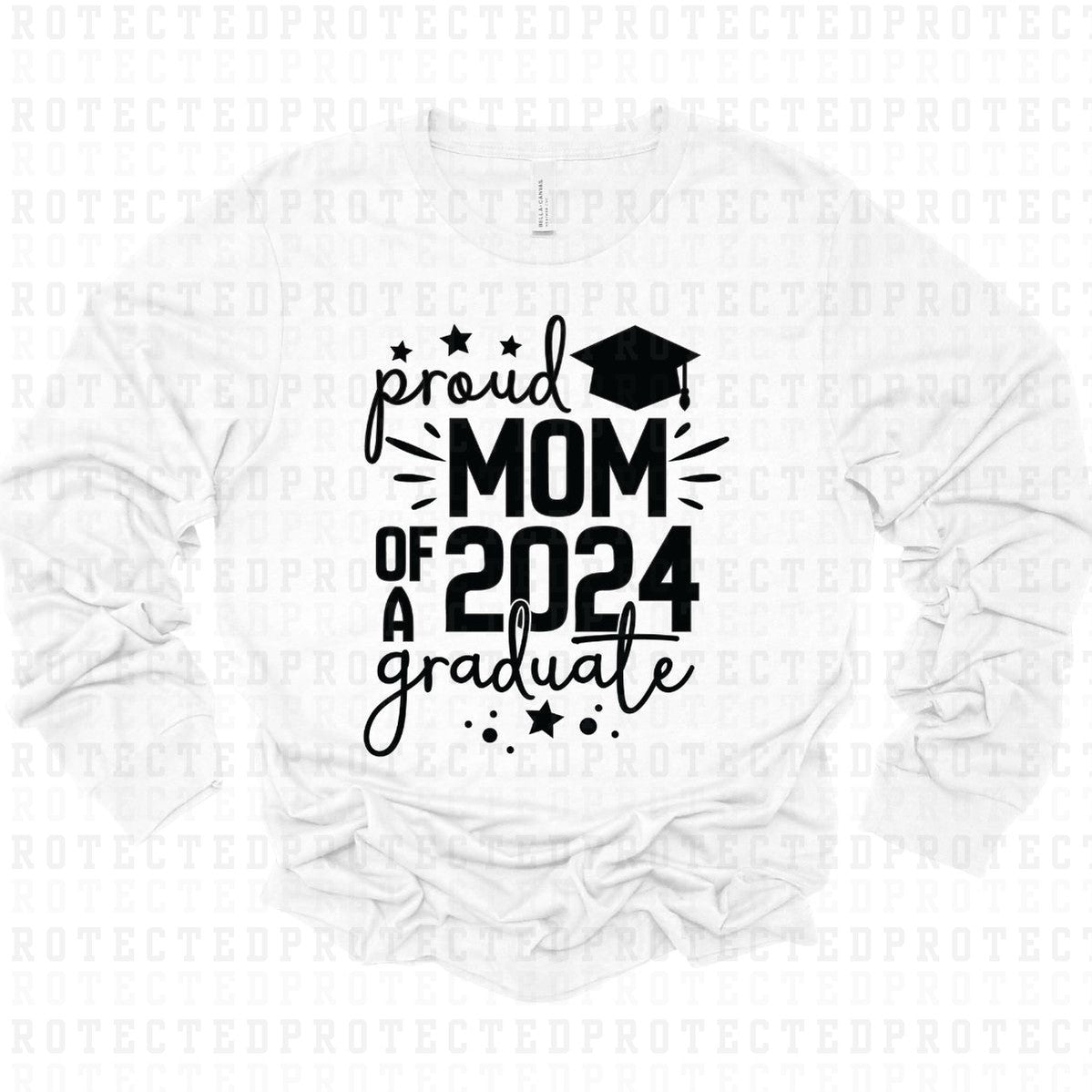 PROUD MOM OF A 2024 GRADUATE *SINGLE COLOR* - DTF TRANSFER