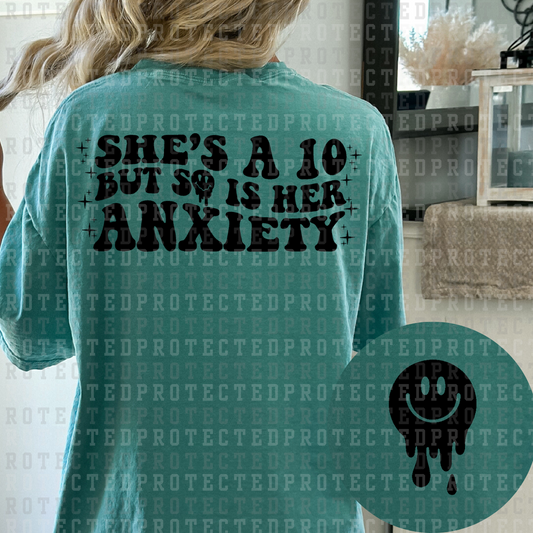 SO IS HER ANXIETY (SINGLE COLOR/POCKET/BACK) - DTF TRANSFER