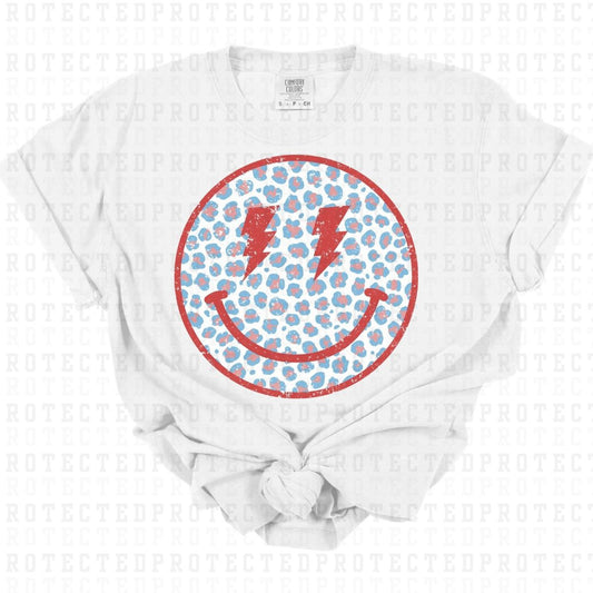 PATRIOTIC SMILEY *W/GRUNGE* - DTF TRANSFER