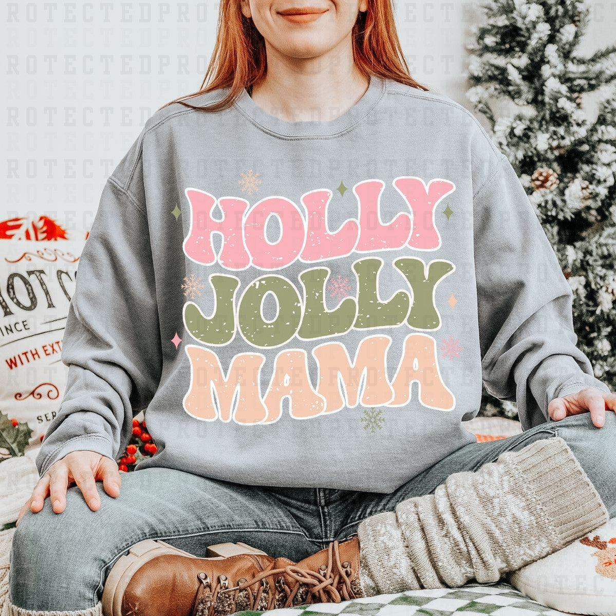 HOLLY JOLLY MAMA - DTF TRANSFER