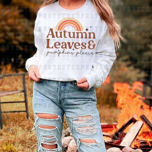 AUTUMN LEAVES AND PUMPKINS PLEASE - DTF TRANSFER