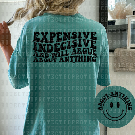 WILL ARGUE ABOUT ANYTHING (SINGLE COLOR/POCKET/BACK) - DTF TRANSFER