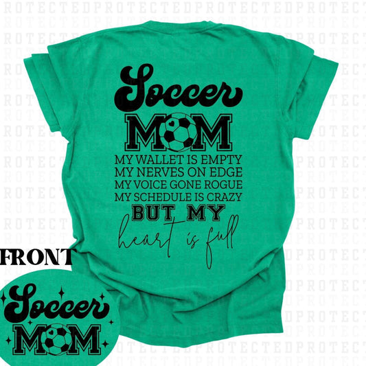 SOCCER MOM *SINGLE COLOR*(POCKET/BACK) - DTF TRANSFER