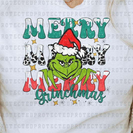 MERRY MERRY MERRY *W/GRUNGE* - DTF TRANSFER