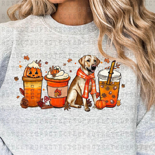 FALL COFFEE DOGGIE *LAB* -  DTF TRANSFER